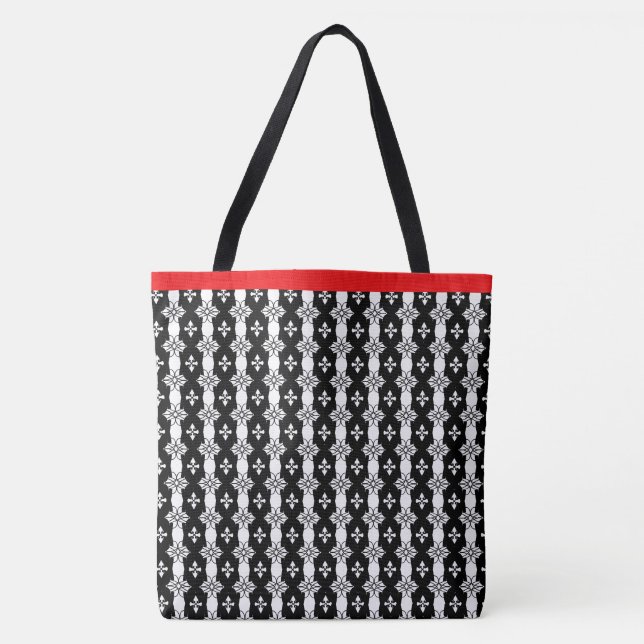 Black Red and White Tote Bag (Front)