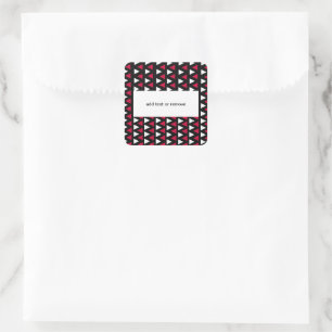 Black, Red and White Triangles Square Sticker