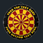 Black Red and Yellow Dartboard with Custom Text<br><div class="desc">Black,  red and yellow dart board with two custom text areas. You can easily change every colour clicking on customise button.</div>