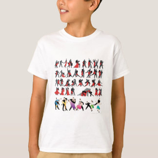 BLACK RED BALLROOM COLORFUL DANCERS DANCE DIGITAL T-Shirt