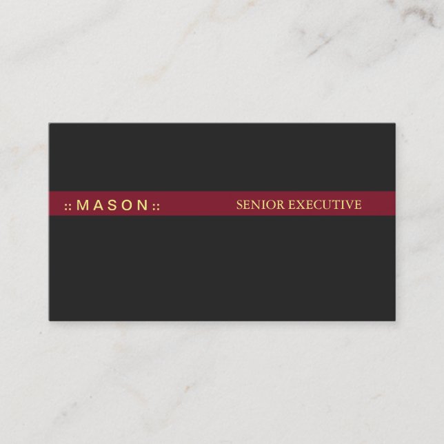 Black Red Bar Business Card (Front)