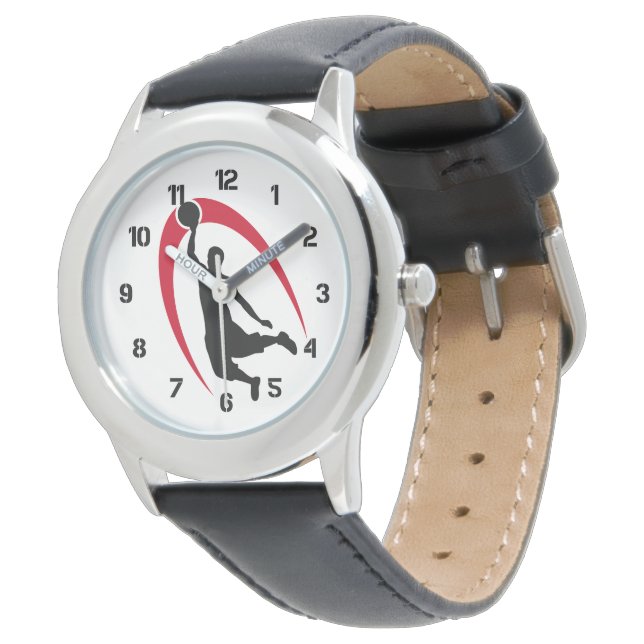 Black Red Basketball Player Number Watch (Angled)