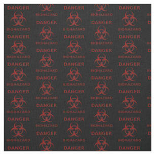 Black & Red Biohazard Warning Fabric