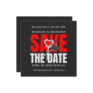 Black Red Bold Save The Date Love Theme