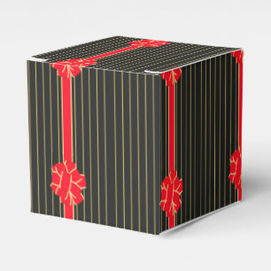 Black & Red Bow Favour Box