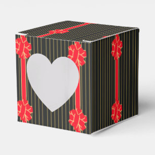 Black & Red Bow Favour Box