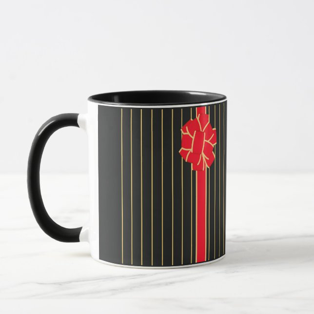 Black & Red Bow Mug (Left)