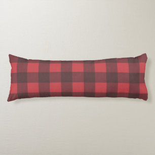 Black & Red Buffalo Check Pattern Body Cushion