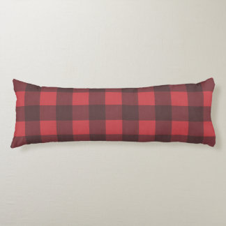Black & Red Buffalo Check Pattern Body Cushion