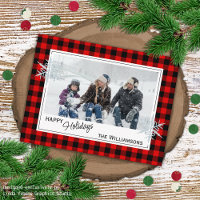 Black Red Buffalo Lumberjack Plaid & Snowflakes