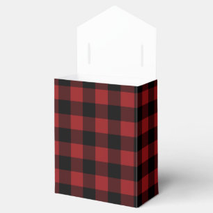 Black Red Buffalo Plaid Check Favour Box