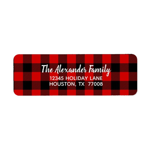 Black Red Buffalo Plaid Simple Script (Front)