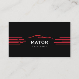 Black & Red Business Card Modern Car Service