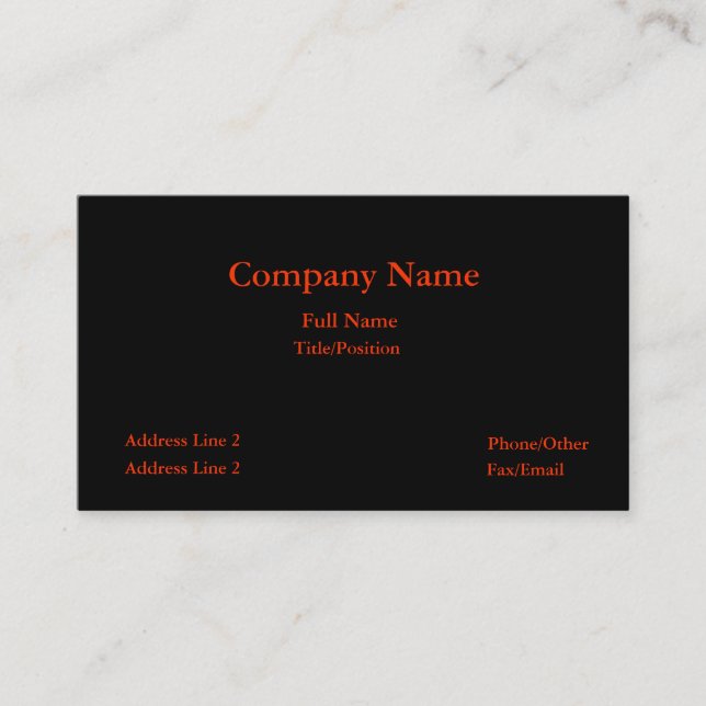 Black & red business card-plain business card (Front)