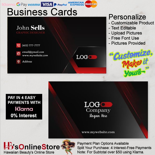 Black & Red Business Cards 38 Pack of 100 (Black & Red Business Cards 38 Pack of 100.)