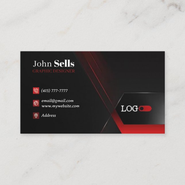 Black & Red Business Cards 38 Pack of 100 (Front)