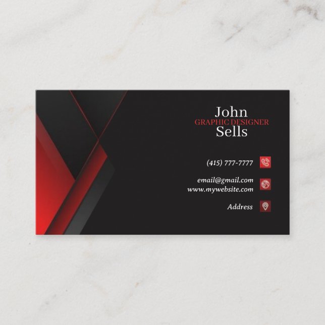 Black & Red Business Cards 41 Pack of 100 (Front)