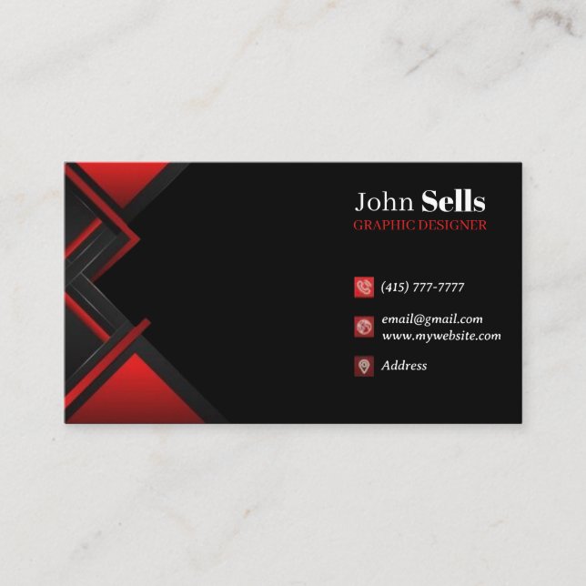 Black & Red Business Cards 43 Pack of 100 (Front)