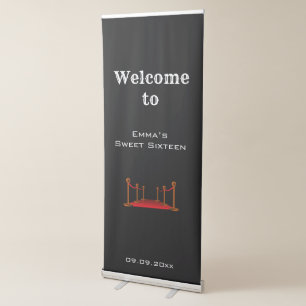 Black & Red Carpet Glam Sweet 16th Birthday Party  Retractable Banner