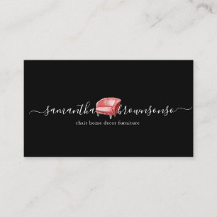 Black Red Chair Furniture Sofa Business Card