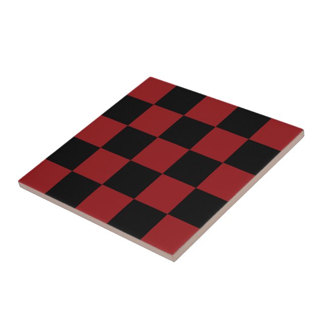 Black & Red Checked - Sport - Tile (Side)