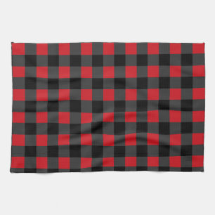 Black  & Red Checked Tea Towel