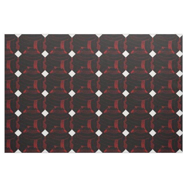black/red chic contemporary diamonds  chevrons fabric (Yard)