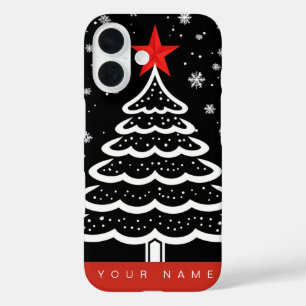Black & Red Christmas iPhone 16 Case