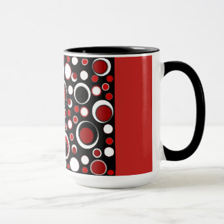 Black/Red Circle Pattern Mug