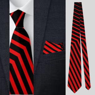 Black Red Colourful Striped Tie