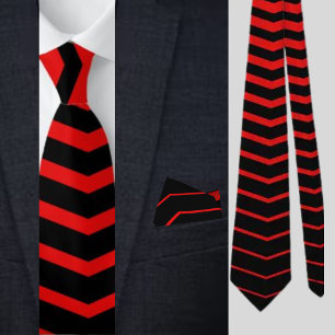 Black Red Colourful Striped Tie
