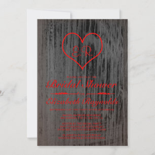 Black & Red Country Bridal Shower Invitations