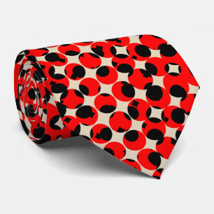 Black Red Creamy White Classy Tie