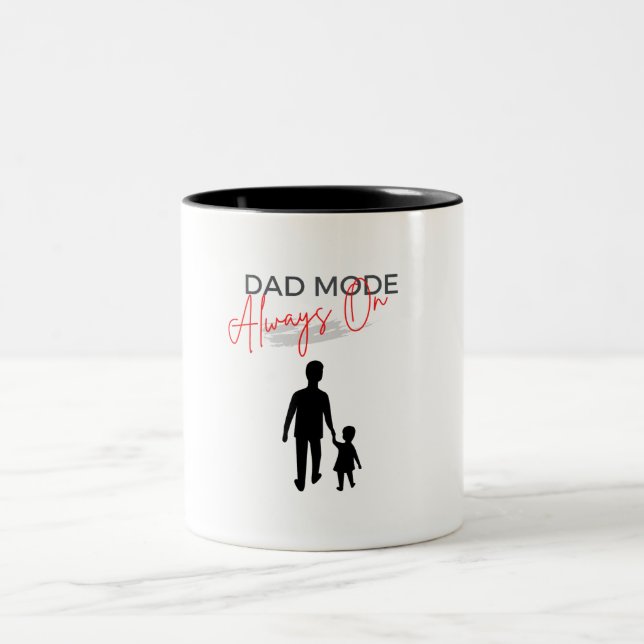 Black Red Dad Mode Always On Mug (Center)