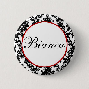Black & Red Damask - Bridal Party 6 Cm Round Badge