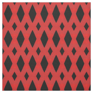 Black & Red Diamonds Fabric