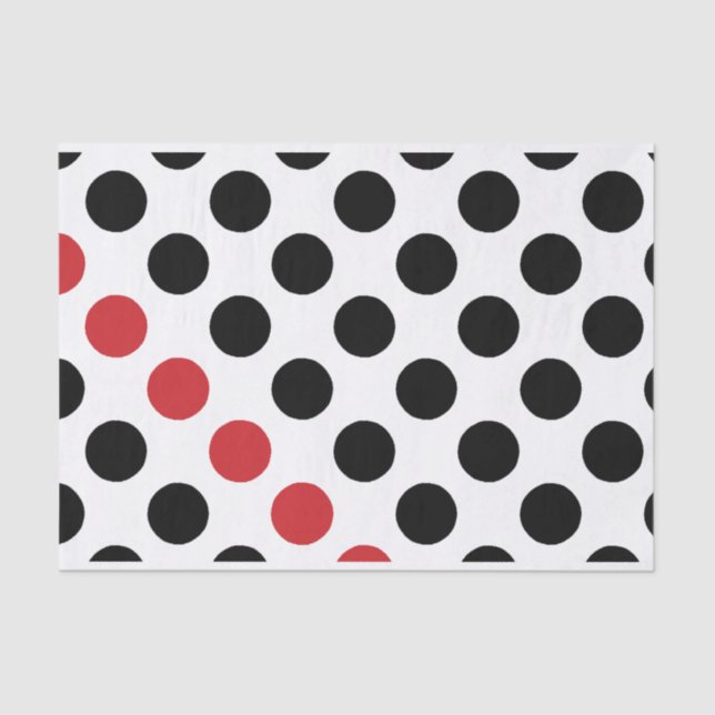 Black & Red Dots Pattern + your background Tissue Paper (Front)