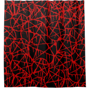 black red dripping pentagram grunge punk shower curtain