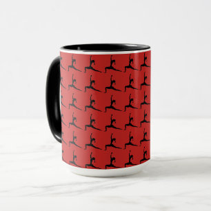 Black Red - Fun Yoga Designs Combo Coffee Mug/ Cup