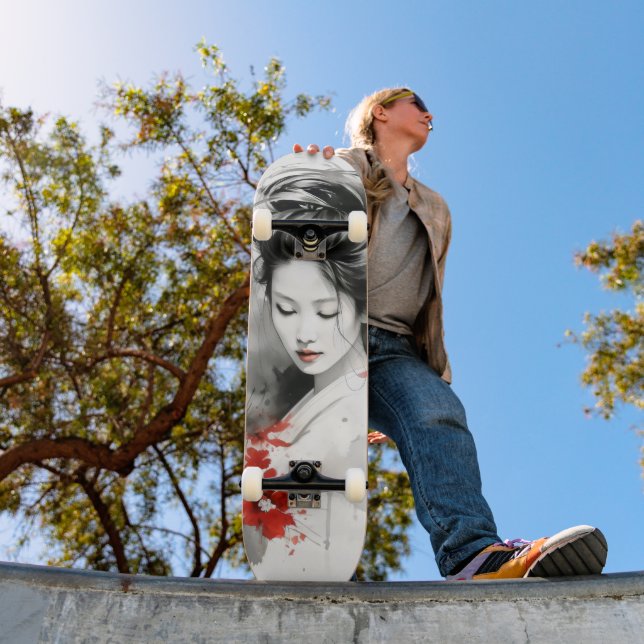 Black Red Geisha Skateboard (Outdoor 1)