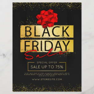 Black Red & Gold Black Friday Retail Sale Ad Flyer