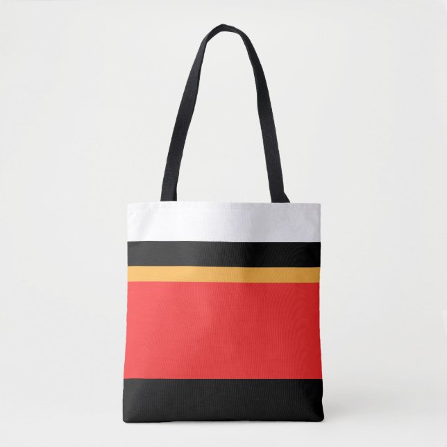 Black Red Gold Colour Block  Tote Bag (Front)