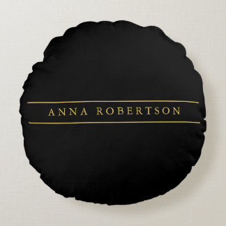 Black Red Gold Colours Professional Chic Minimalis Round Cushion