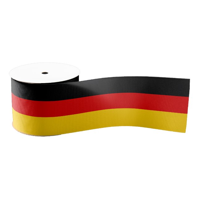 Black Red Gold German Flag Colours 3 Inch Grosgrain Ribbon (Spool)