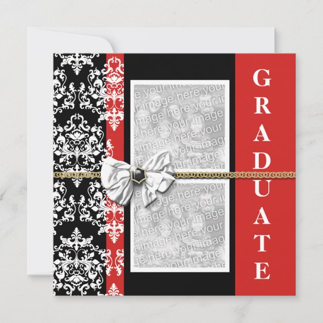 Black red graduation damask template PERSONALIZE (Front)