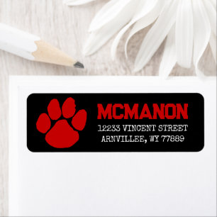 Black & Red Graduation Return Address Labels