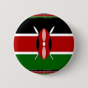 Black Red Green: Beautiful Kenya Flag Art Design 6 Cm Round Badge