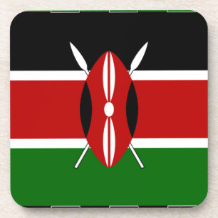 Black Red Green: Beautiful Kenya Flag Art Design Coaster