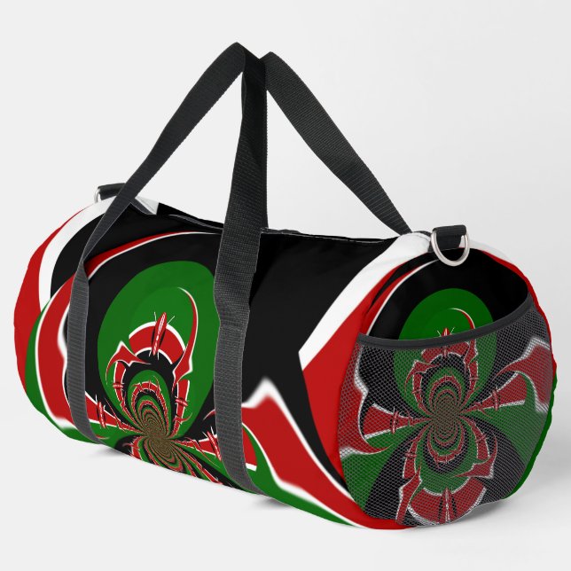 Black red Green Kenya Athletics & Sports Must Have Duffle Bag (Right Corner)