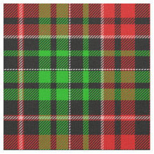 Black Red Green Plaid Tartan Design  Fabric